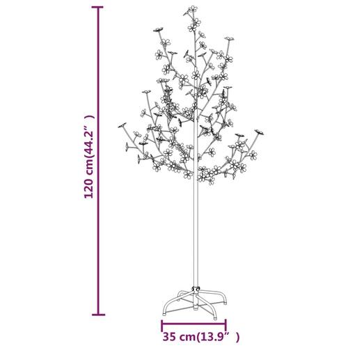 Kirsebærtræ med LED-lys 120 cm 84 LED'er varmt hvidt lys