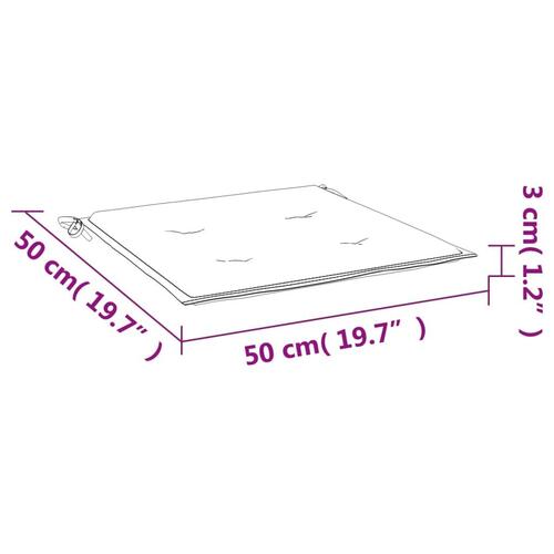 Hynder til havestol 2 stk. 50x50x4 cm stof flerfarvet