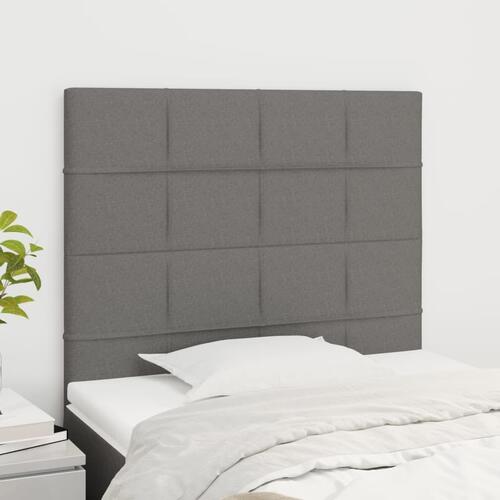 Sengegavle 2 stk. 100x5x78/88 cm stof mørkegrå