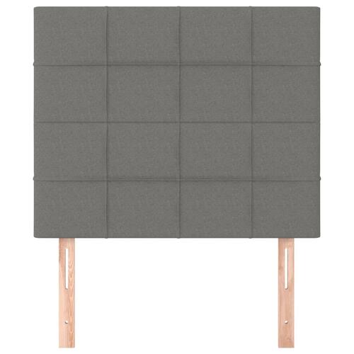 Sengegavle 2 stk. 100x5x78/88 cm stof mørkegrå