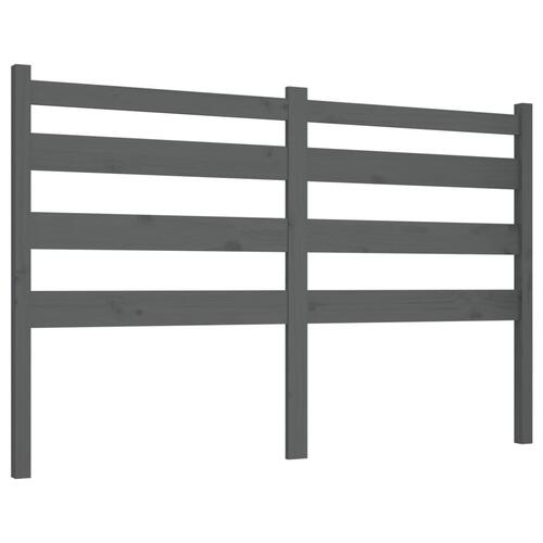 Sengegærde 141x4x100 cm massivt fyrretræ grå