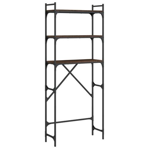 Vaskemaskinereol 67x25x163 cm konstrueret træ brunt egetræ