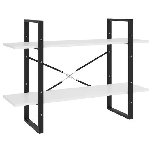 Bogreol med 5 hylder 100x30x175 cm konstrueret træ hvid