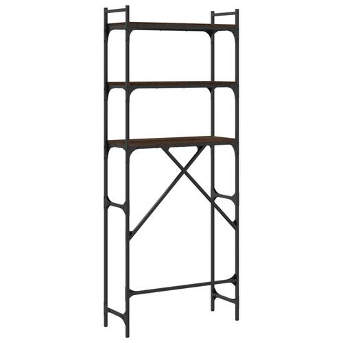 Vaskemaskinereol 67x25x163 cm konstrueret træ brunt egetræ