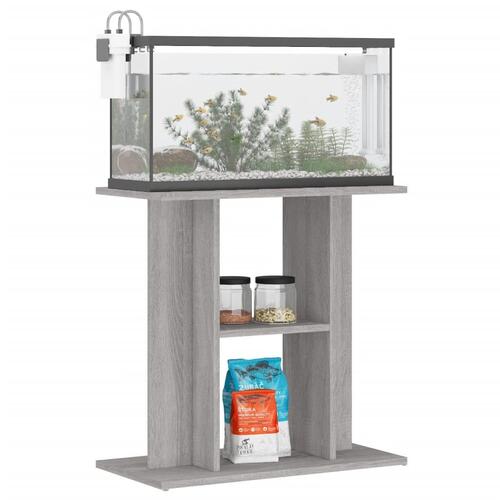 Akvariebord 60x30x60 cm konstrueret træ grå sonoma-eg