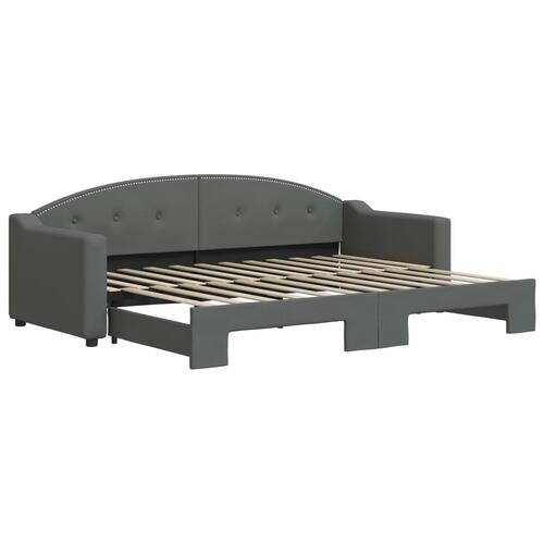 Daybed med udtræk 80x200 cm stof mørkegrå