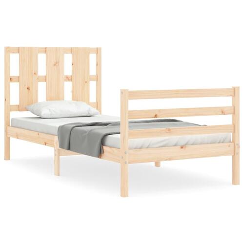 Sengeramme med sengegavl 100x200 cm massivt træ