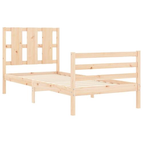 Sengeramme med sengegavl 100x200 cm massivt træ