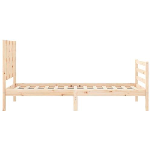 Sengeramme med sengegavl 100x200 cm massivt træ