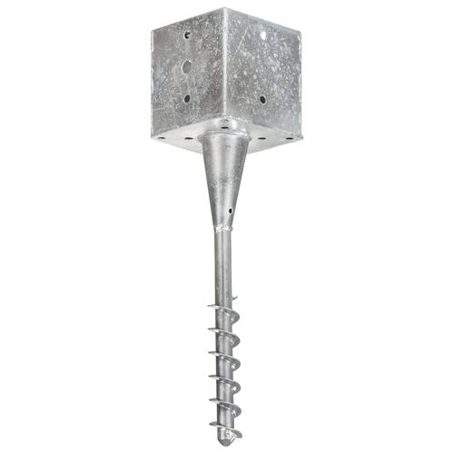 Jordpløkker 6 stk.14x14x58 cm galvaniseret stål sølvfarvet