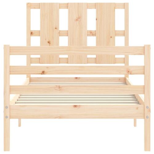Sengeramme med sengegavl 100x200 cm massivt træ