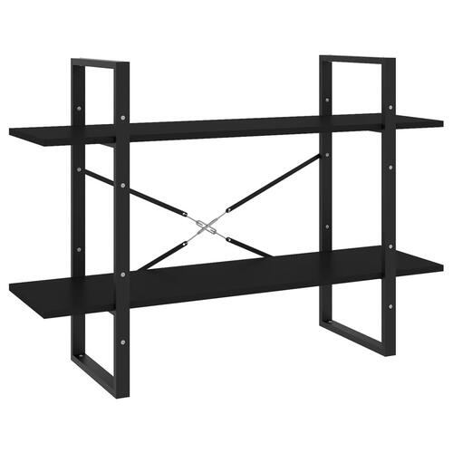 Bogreol med 5 hylder 100x30x175 cm konstrueret træ sort