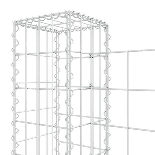 Gabionkurv med 2 stolper 140x20x100 cm U-facon jern