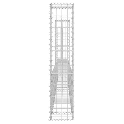 Gabionkurv med 3 stolper 260x20x100 cm U-facon jern