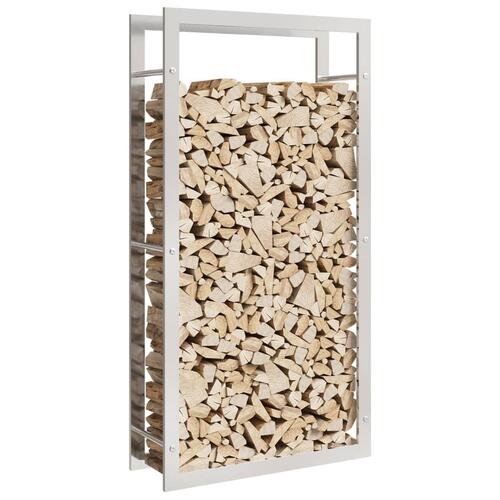 Brændestativ 80x28x154 cm rustfrit stål