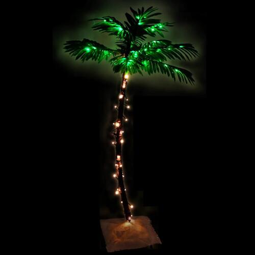LED-palmetræ 120 cm 72 LED'er varmt hvidt lys hvid