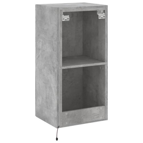 Væghængt tv-bord med LED-lys 40,5x35x80 cm betongrå