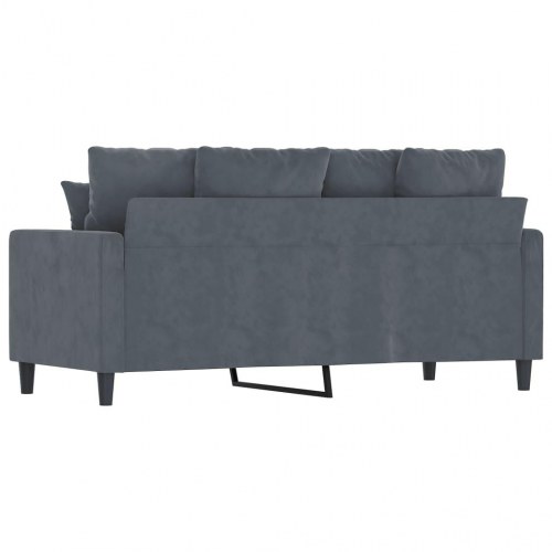 2-personers sofa i fløjl - mørkegrå, sædebredde 140 cm