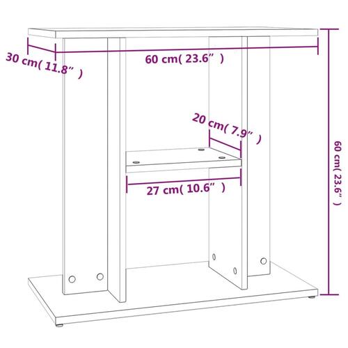 Akvariebord 60x30x60 cm konstrueret træ røget egetræsfarve