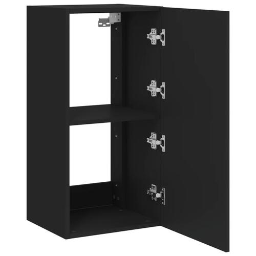 Væghængt tv-bord med LED-lys 40,5x35x80 cm sort