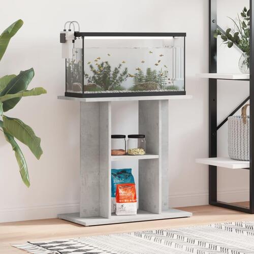 Akvariebord 60x30x60 cm konstrueret træ betongrå