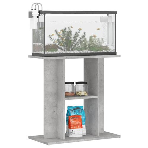 Akvariebord 60x30x60 cm konstrueret træ betongrå