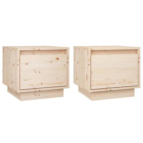 Sengeborde 2 stk. 35x34x32 cm massivt fyrretræ