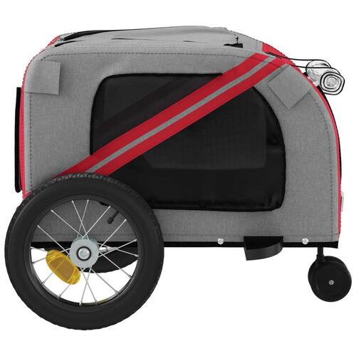 Hundetrailer til cykel oxfordstof og jern rød og sort