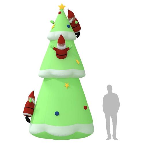 Oppusteligt juletræ med LED-lys 500 cm