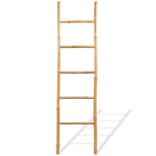 Håndklædestige med 5 trin bambus 150 cm