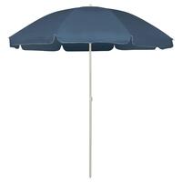 Strandparasol 240 cm blå