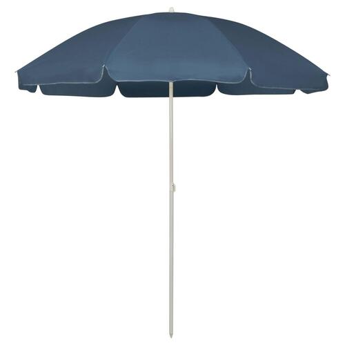 Strandparasol 240 cm blå