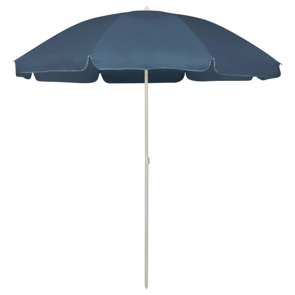 Strandparasol 240 cm blå
