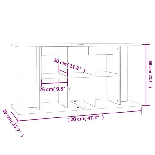 Akvariebord 120x40x60 cm konstrueret træ grå sonoma-eg