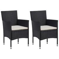 Havestole 2 stk. polyrattan sort