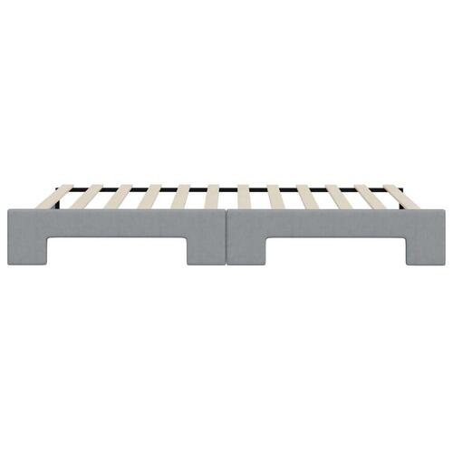 Daybed med udtræk 90x200 cm stof lysegrå