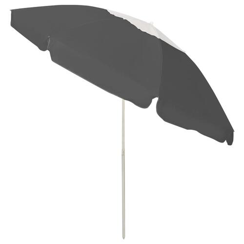 Strandparasol 240 cm antracitgrå
