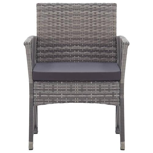 Havestole med hynder 2 stk. polyrattan antracitgrå