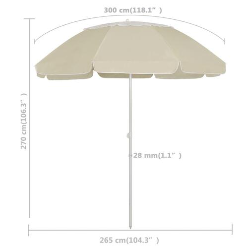 Strandparasol 300 cm sandgul
