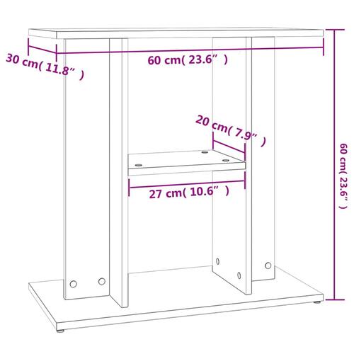 Akvariebord 60x30x60 cm konstrueret træ sonoma-eg