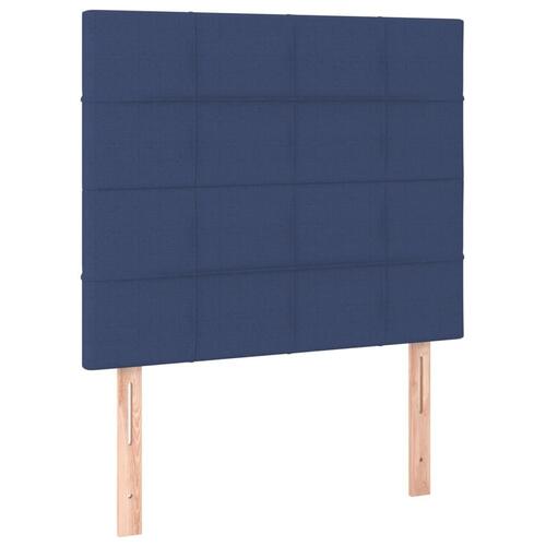 Sengegavle 2 stk. 100x5x78/88 cm stof blå