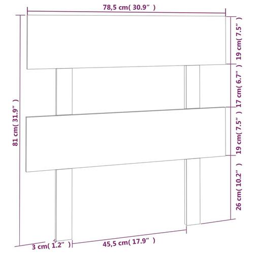 Sengegærde 78,5x3x81 cm massivt fyrretræ grå