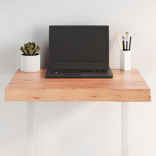 Bordplade 60x50x(2-6) cm naturlig kant behandlet træ lysebrun