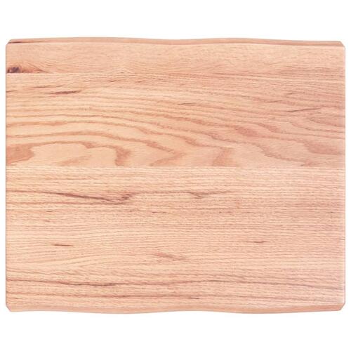 Bordplade 60x50x(2-6) cm naturlig kant behandlet træ lysebrun