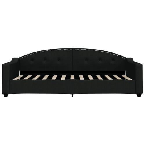 Daybed med udtræk 90x200 cm stof sort