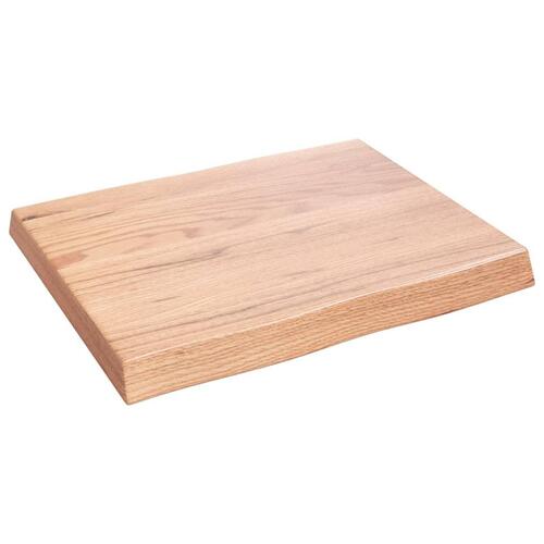 Bordplade 60x50x(2-6) cm naturlig kant behandlet træ lysebrun