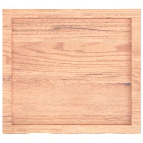 Bordplade 60x50x(2-6) cm naturlig kant behandlet træ lysebrun