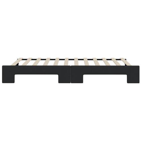 Daybed med udtræk 90x200 cm stof sort