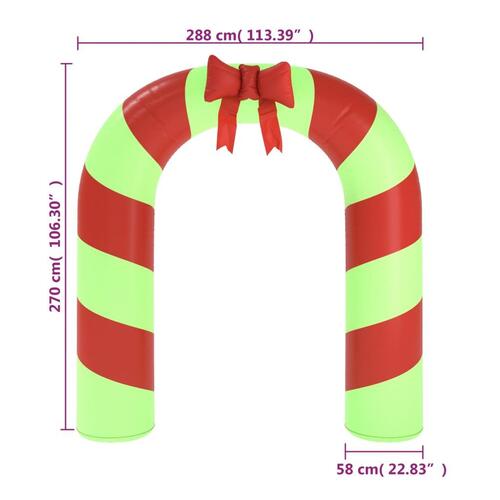 Oppustelig juleport med LED'er 270 cm