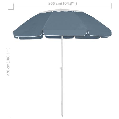 Strandparasol 300 cm blå